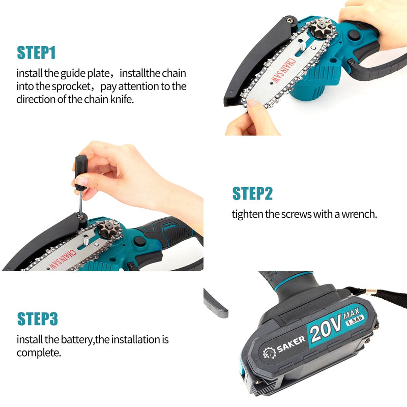 Saker Mini Chainsaw 4 Inch